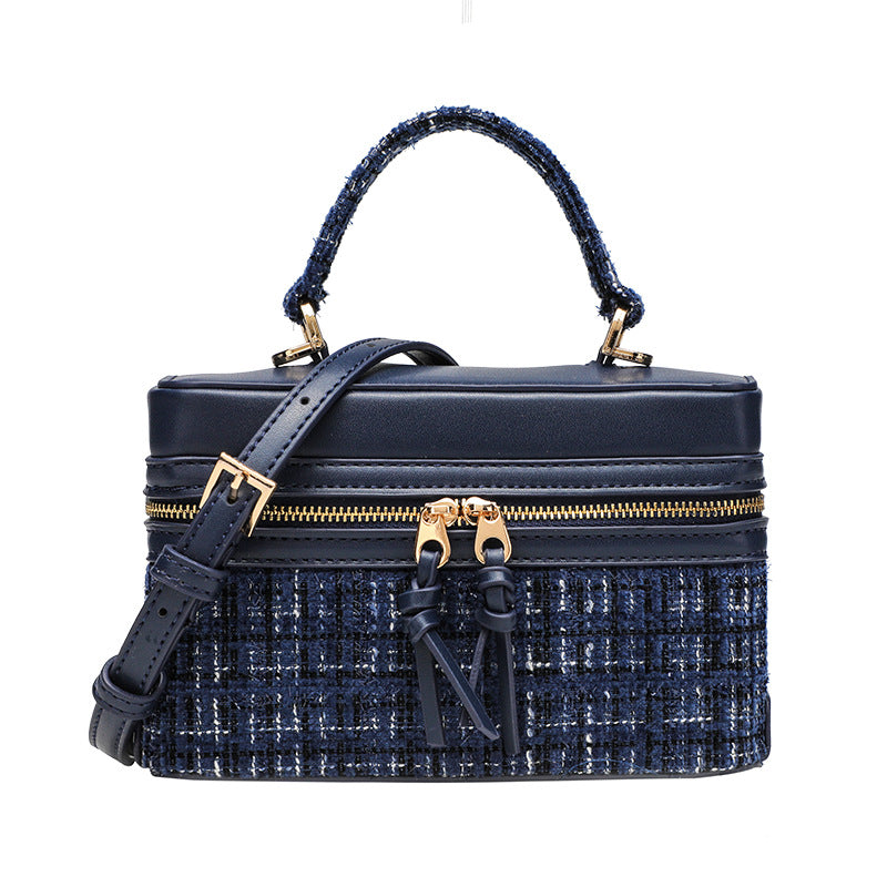 Women's Little Style Woollen Cloth Box Hard Fashion Bags