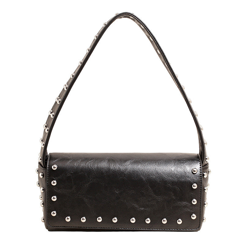 Women's Simple Personality Rivet Pouch Early Spring Niche Handbags