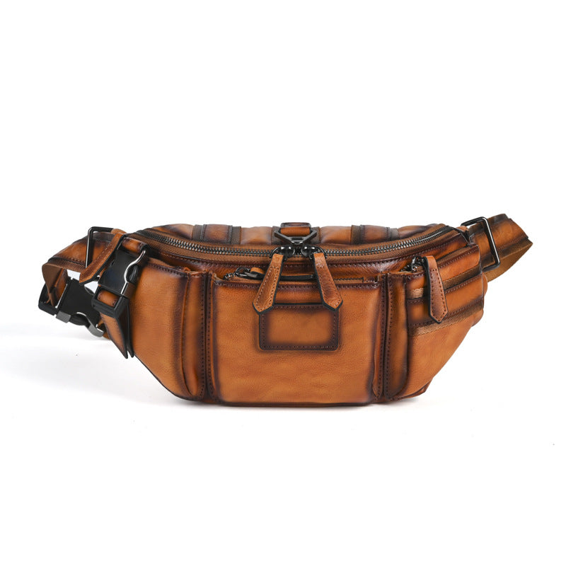 Men's Zipper Retro Color Matching Fashion Leisure Men's Fanny Pack
