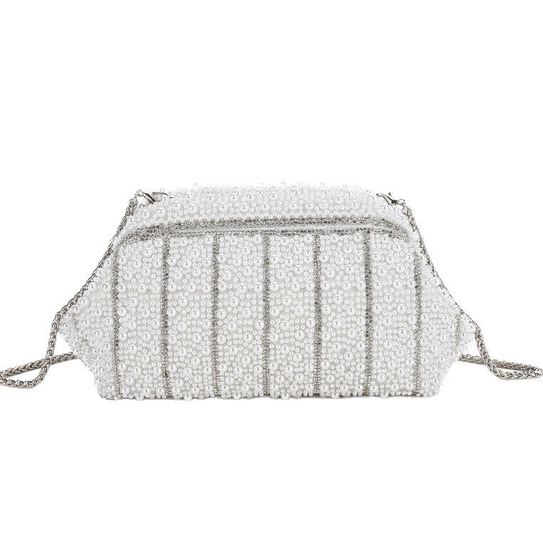 Women's Elegant Diamond Clutch Pearl Rhinestone Party Bags