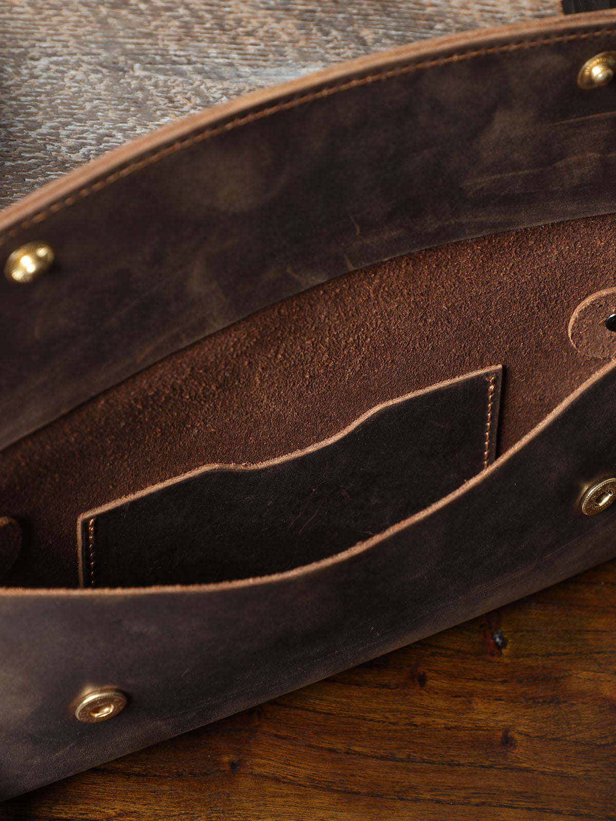 Men's Horse Leather Clutch Vintage Large Capacity Bags