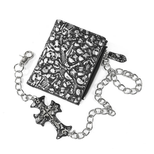 Gothic Personality Double-sided Skull Dark Punk Men's Wallet