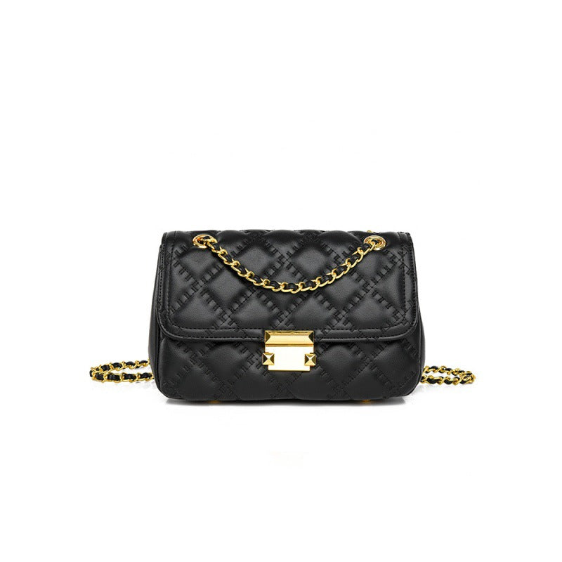 Women's Fashionable Simple Rhombus Chain Elegant With Zipper Bags