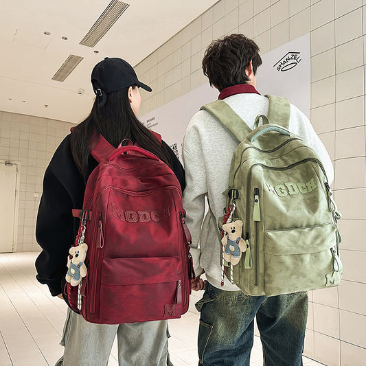 Men's Korean Style Female Junior High Large Capacity Simple College Leisure Backpack