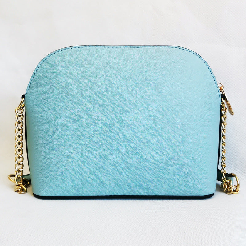 Women's Cross Pattern Leather Little Shell Chain Bags