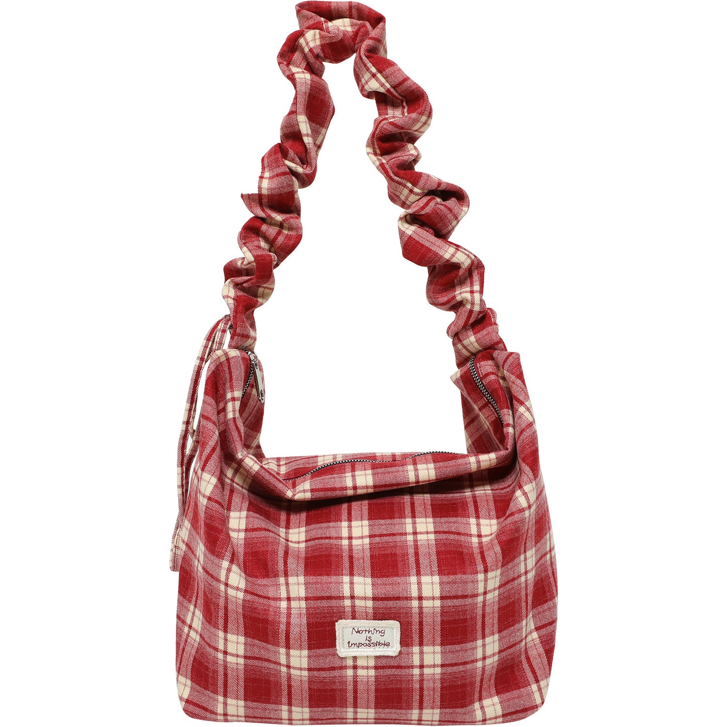 Women's Checked Canvas Korean Style Atmosphere Large Capacity Women's Messenger Bag