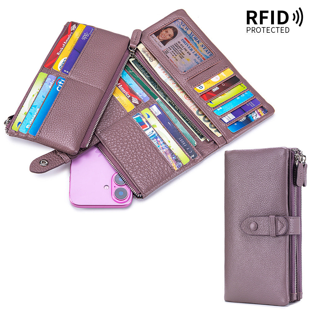 Long Large Capacity Soft Leather Multifunctional Mobile Multiple Slots Ladies Wallet