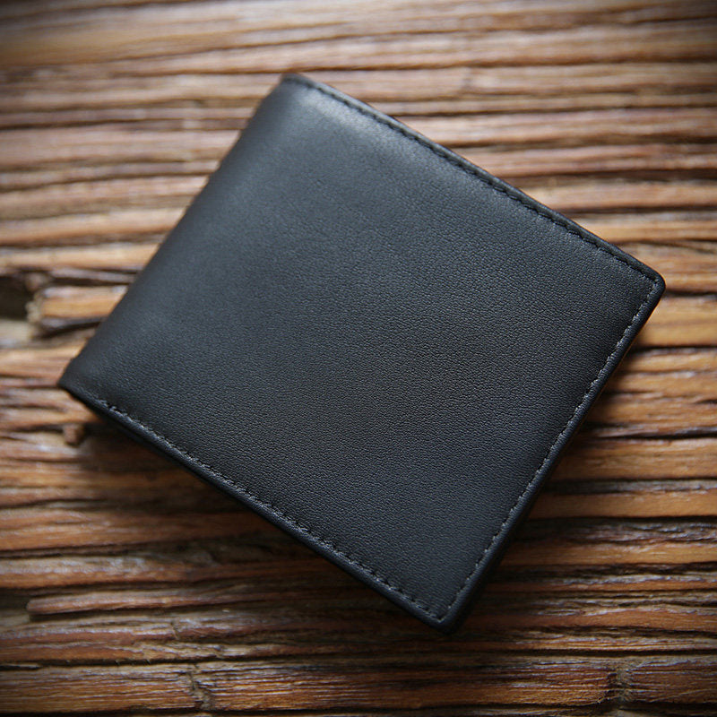 Men's First Layer Cowhide Short Business License Genuine Men's Wallet