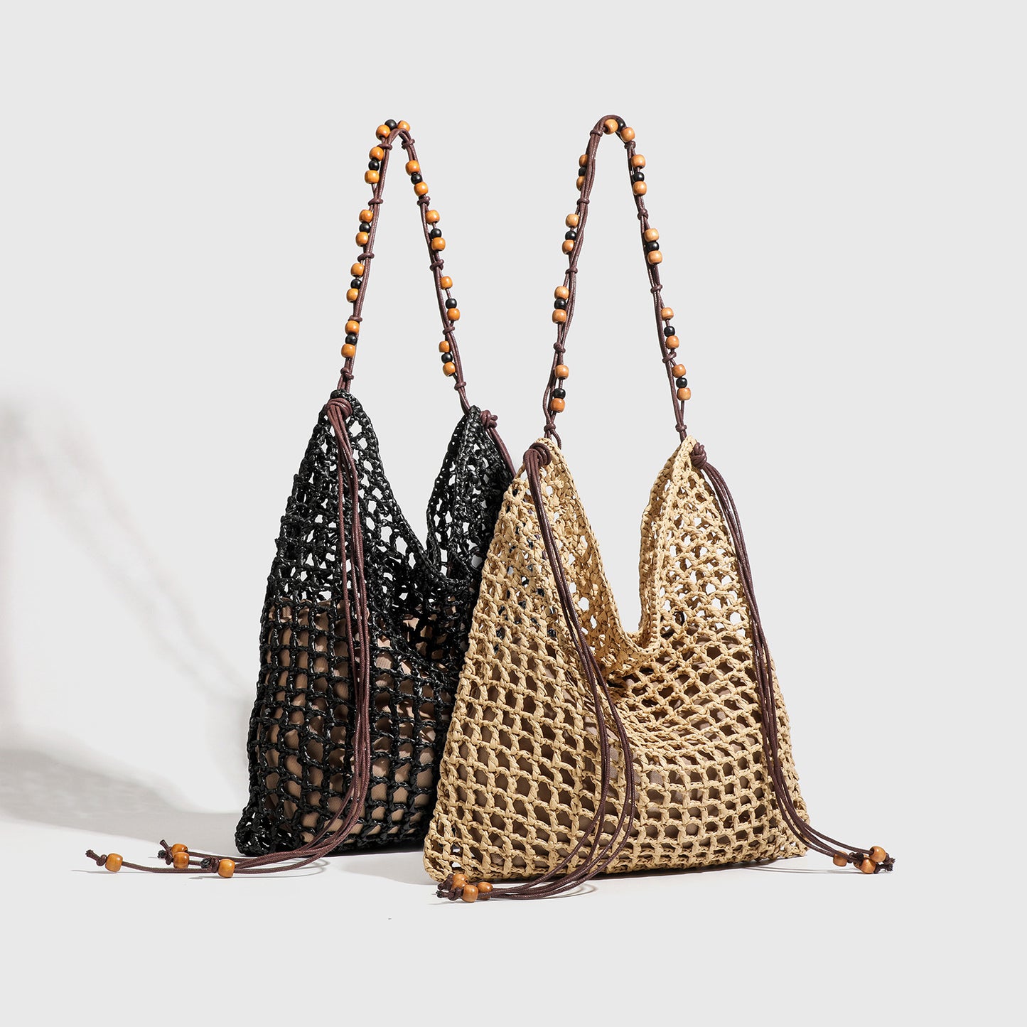 Women's Vacation Style Straw Niche Mesh Hollow Large Capacity Bags
