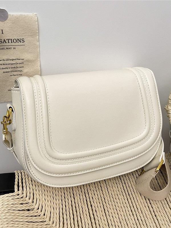 Women's Simple Fashion Flip Saddle Gu Small Square Bags