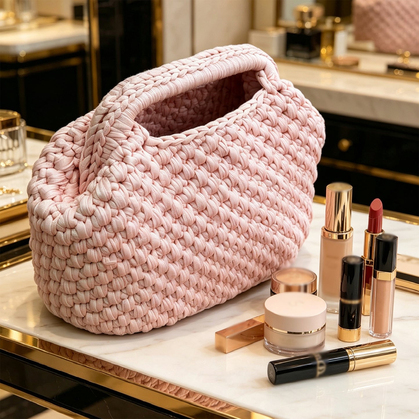 Women's Solid Color Woolen Yarn Affordable Luxury Women's Handbag