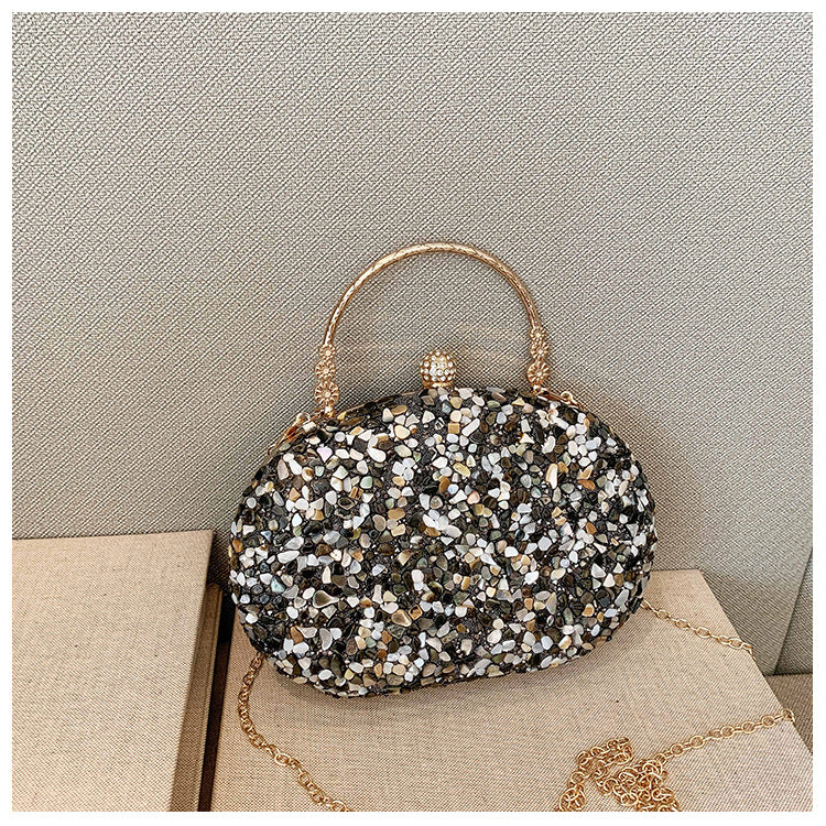 Comfortable Versatile Diamond Round Clutch Banquet Evening Bags