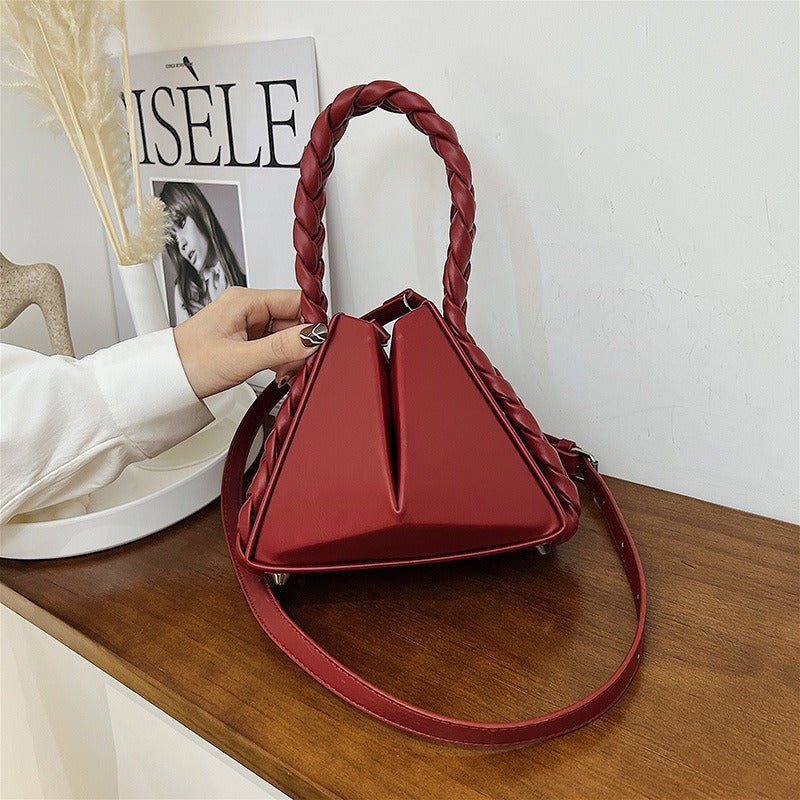 Women's Solid Color Daily Street Shaped Triangle Women's Shoulder Bag