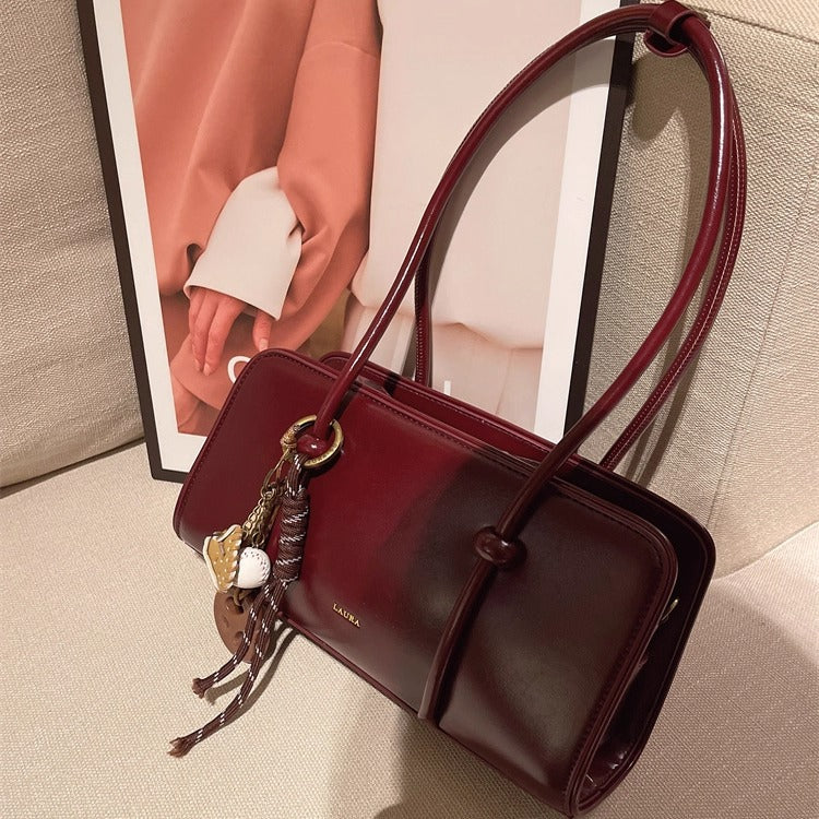 Women's Niche Underarm High-grade Retro Oil Wax Skin Small Square Bag