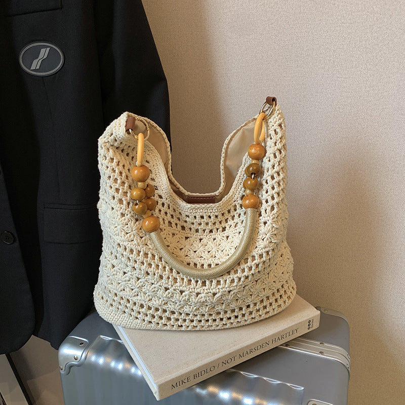 Hollow Woven Knitted Portable Seaside Vacation Bags