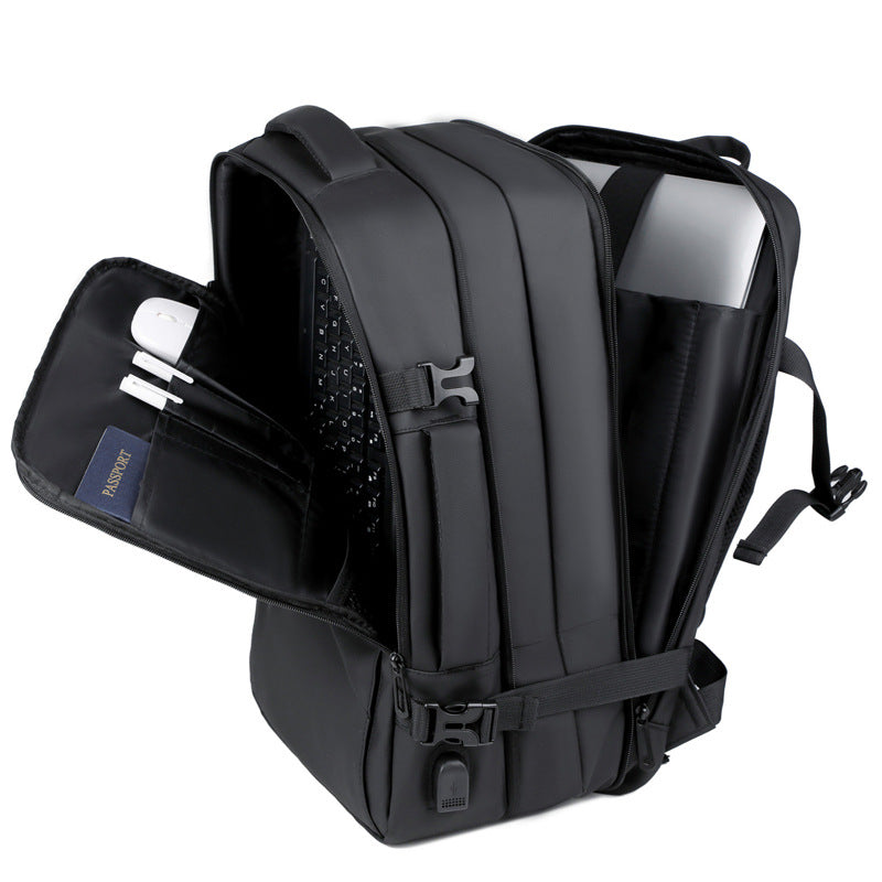 Men's Large Capacity Waterproof College Computer Expandable Business Backpack