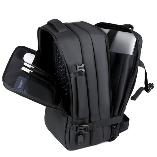 Men's Large Capacity Waterproof College Computer Expandable Business Backpack