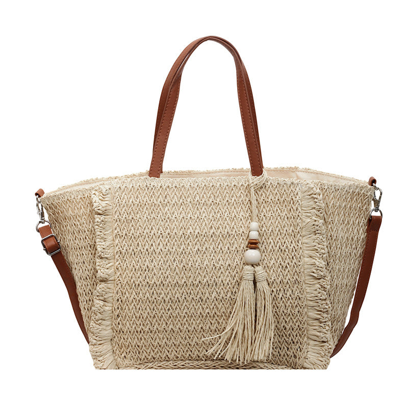 Woven Seaside Vacation Large Capacity Commuter Beach Summer Women's Shoulder Bag