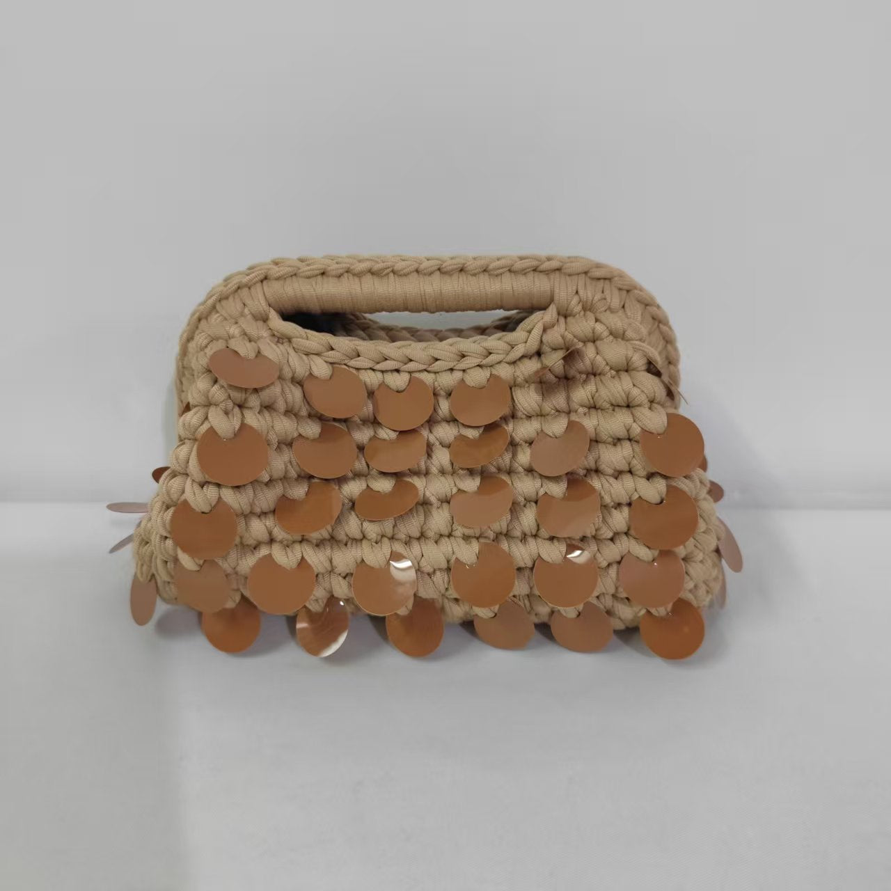 Autumn Pure Hand-woven Sequined Cloth Strip Women's Clutch