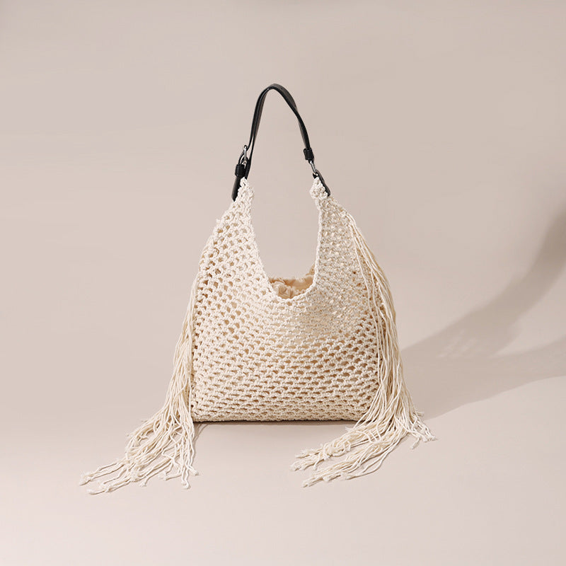 Women's Solid Color Simple Personality Trend Beach Large Capacity Bags