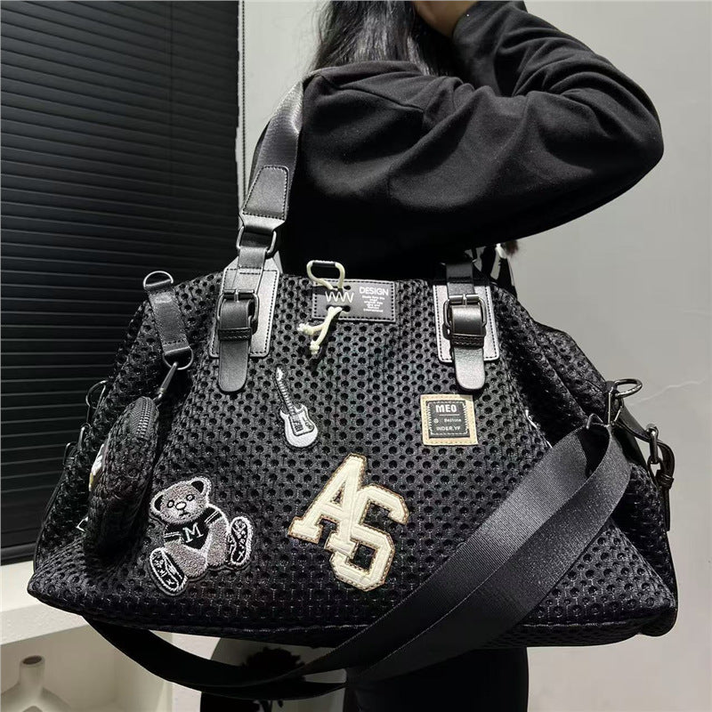 Women's Fashion Net Face Mask Cloth Nylon Women's Shoulder Bag