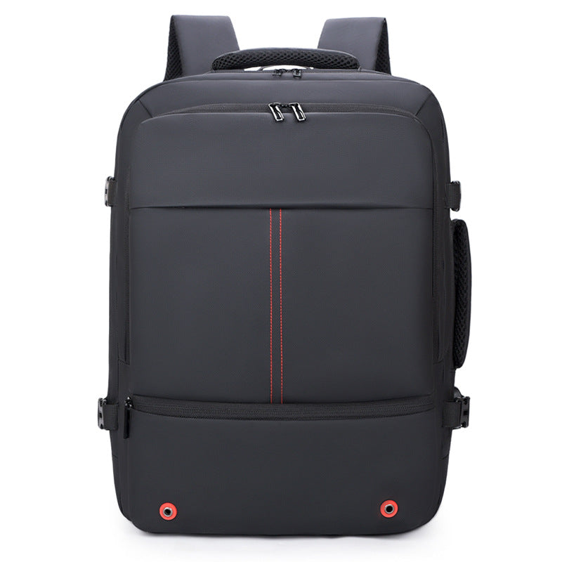 Men's Scalable Large Capacity Computer Black Commuter Business Backpack