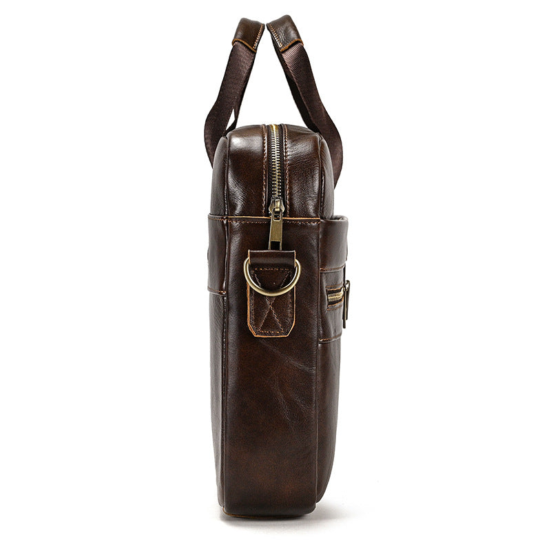 Men's Business Computer Top Layer Leather Men's Briefcase