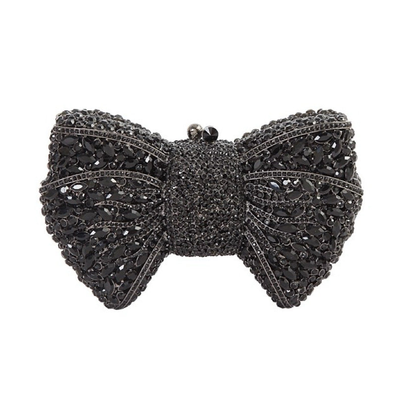 Women's Bow Diamond Hollow Full Clutch Banquet Evening Bags