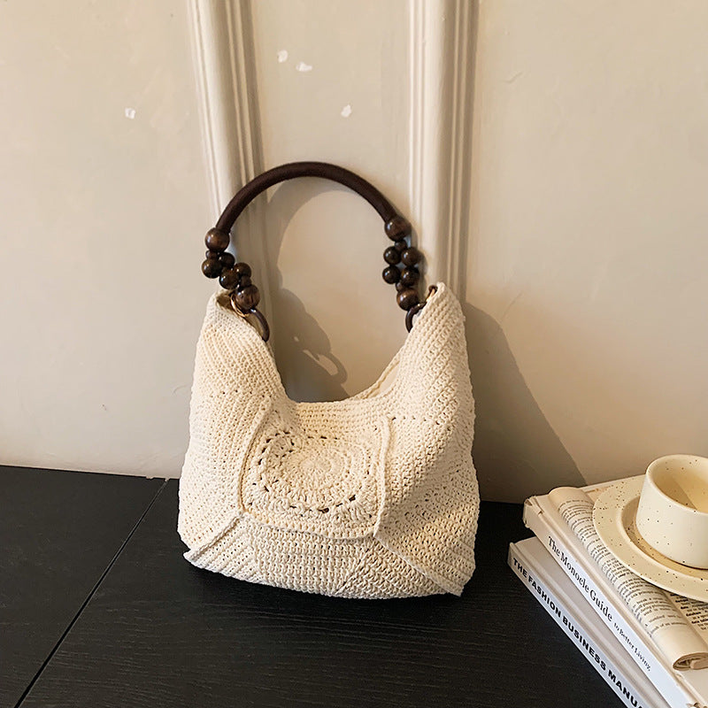 Women's Style Large Capacity Woven Summer Artistic Women's Shoulder Bag