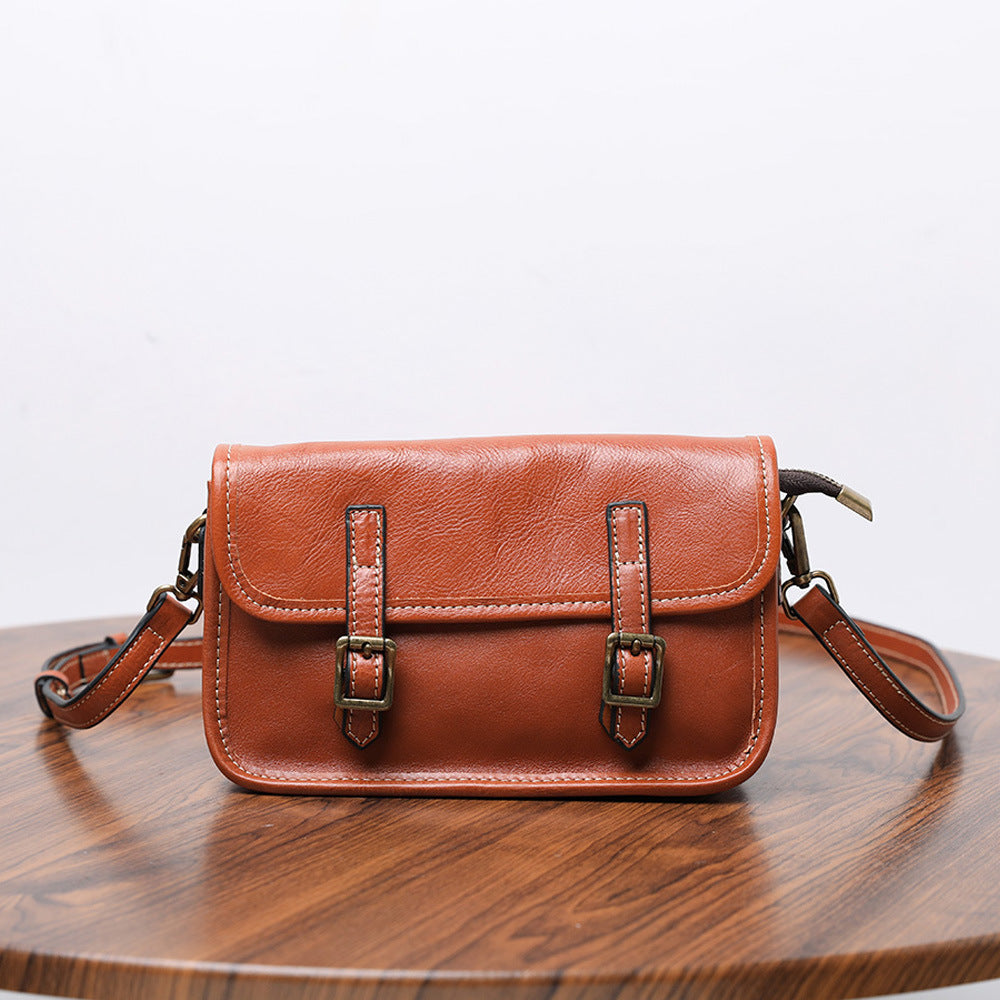 Women's Handmade Retro First Layer Imported Vegetable Tanning Leather Bags