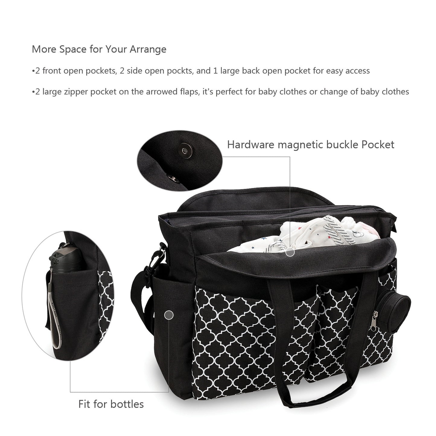Waterproof Hard-wearing Printing Geometry With Pacifier Quick Hair Bags