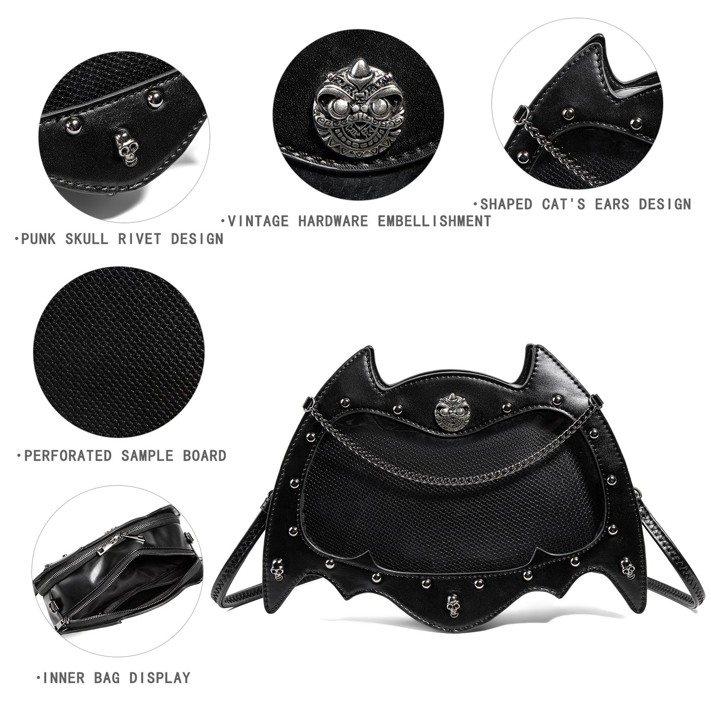 Niche Gothic Style Concert Cartoon Dark Large Capacity Bar Women's Shoulder Bag