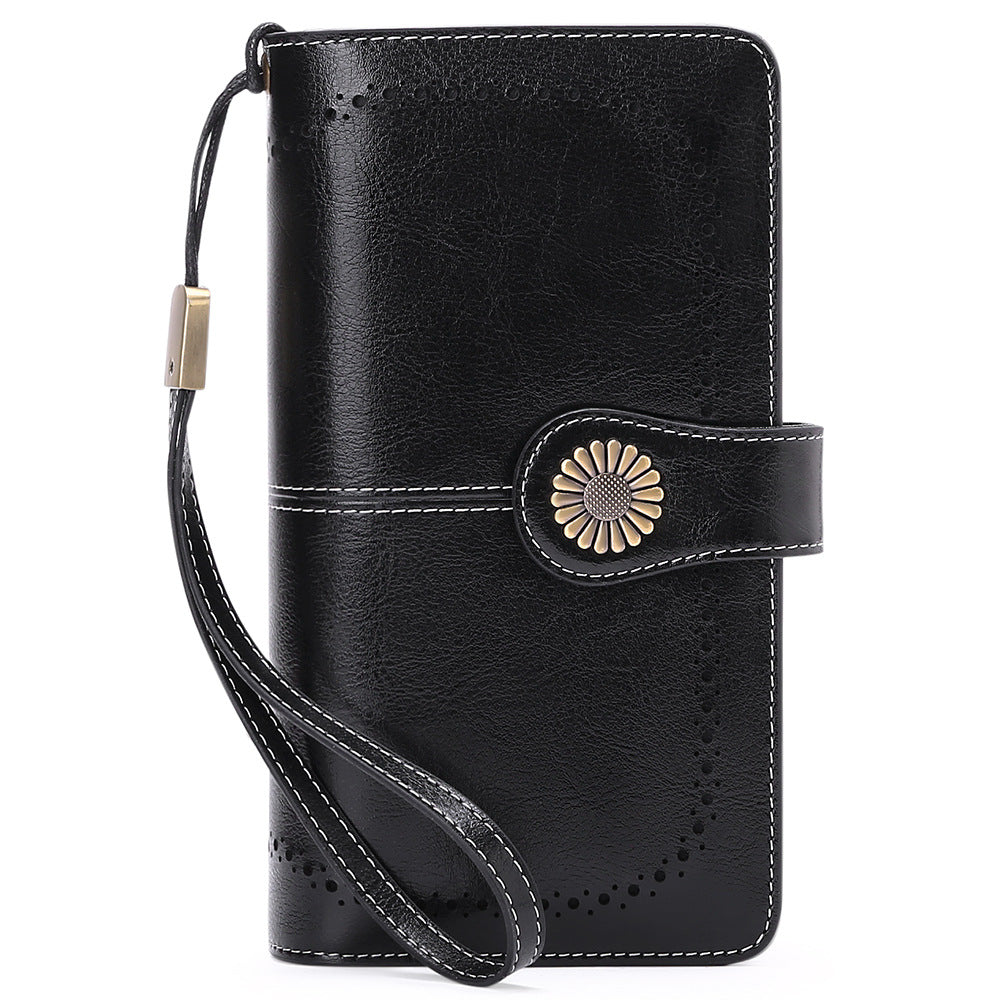 Women's Long Zipper Pu Leather Lady's Handbags