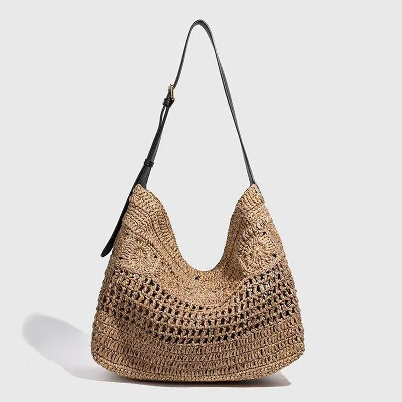 Women's Straw Woven Seaside Vacation Style Beach High Bags