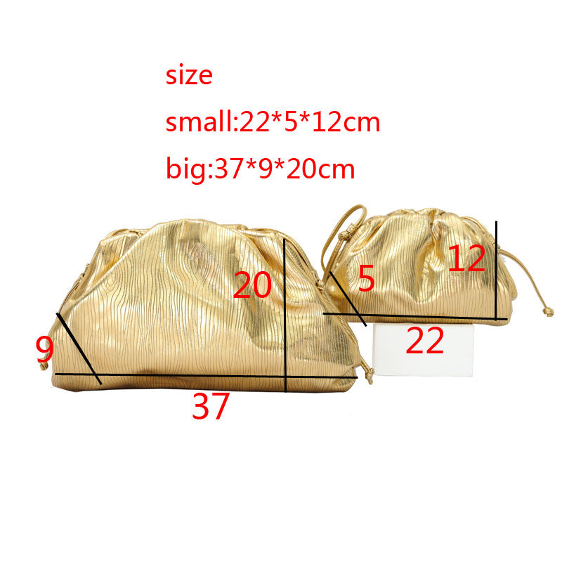 Women's Golden Cloud Large Size Woven Dumpling Women's Shoulder Bag