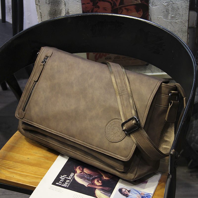 Men's Large Capacity Retro Korean Type Horizontal Men's Shoulder Bag