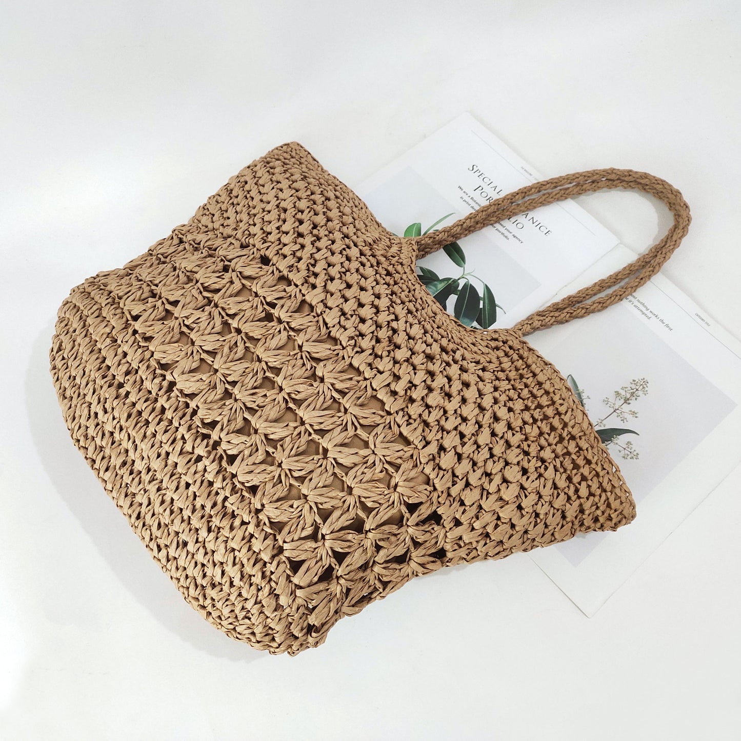 Weaving Hollow Straw Shopping Vacation Beach Net Fashion Women's Shoulder Bag