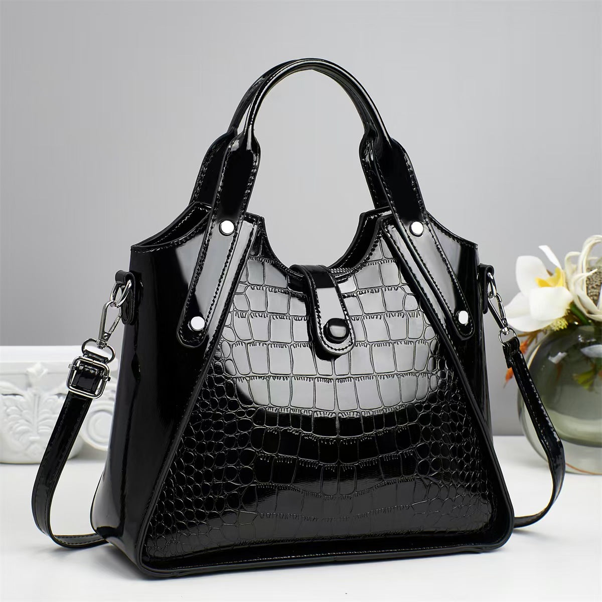Women's Crocodile Pattern Spring High Quality Solid Women's Clutch
