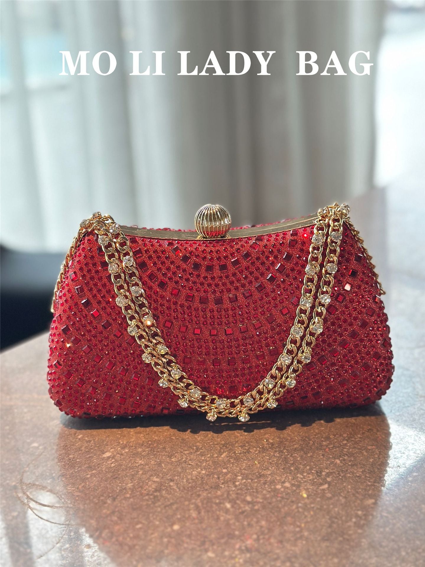 Full Diamond Shiny Portable Bridal Dress Bags