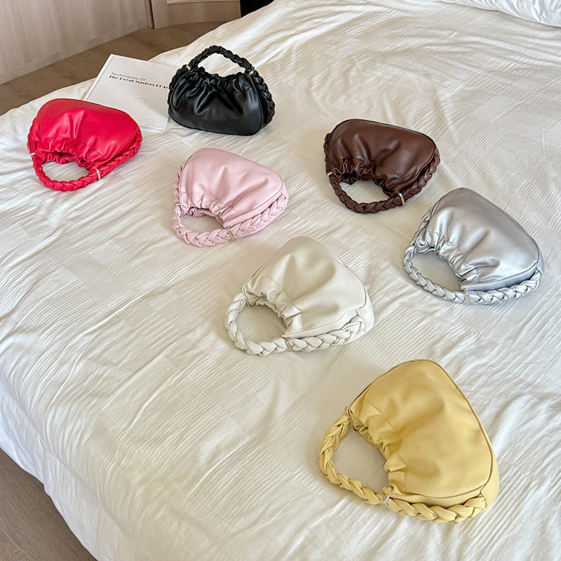 Women's Pleated Fashion Shopping Korean Selenodont Shoulder Bags