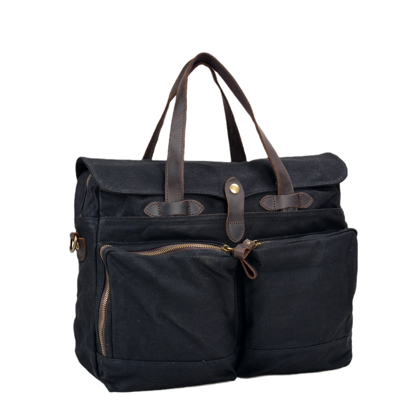 Men's Wax Canvas Waterproof Hard-wearing Portable Business Soft Men's Briefcase