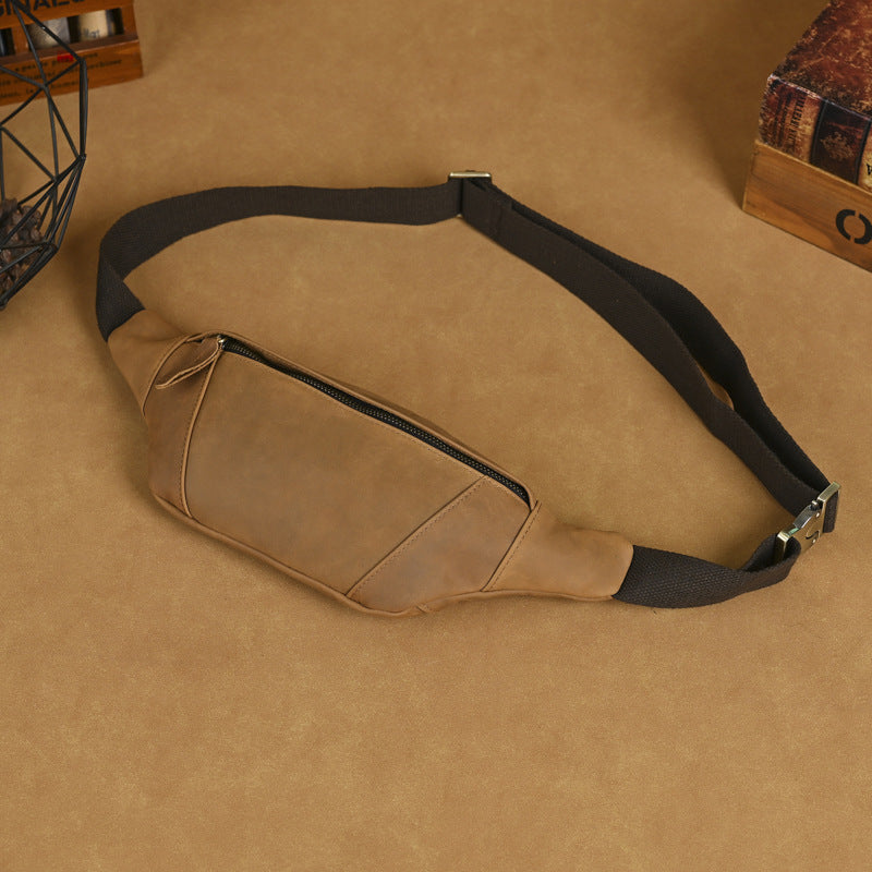 Men's Horse Leather Handmade First Layer Cowhide Genuine Korean Style Men's Bags