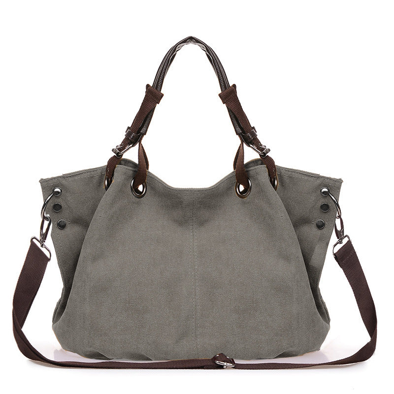 Women's Fashion Simple Canvas Large Capacity Women's Shoulder Bag