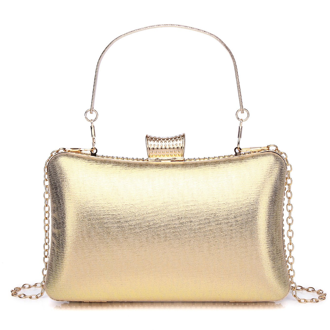 Women's Light Luxury Dress With Fashionable Golden Handbags