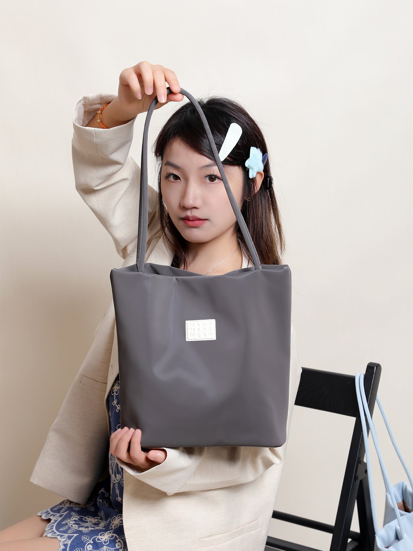 Mercerized Solid Color Simple Fashion Commuter Nylon Women's Shoulder Bag