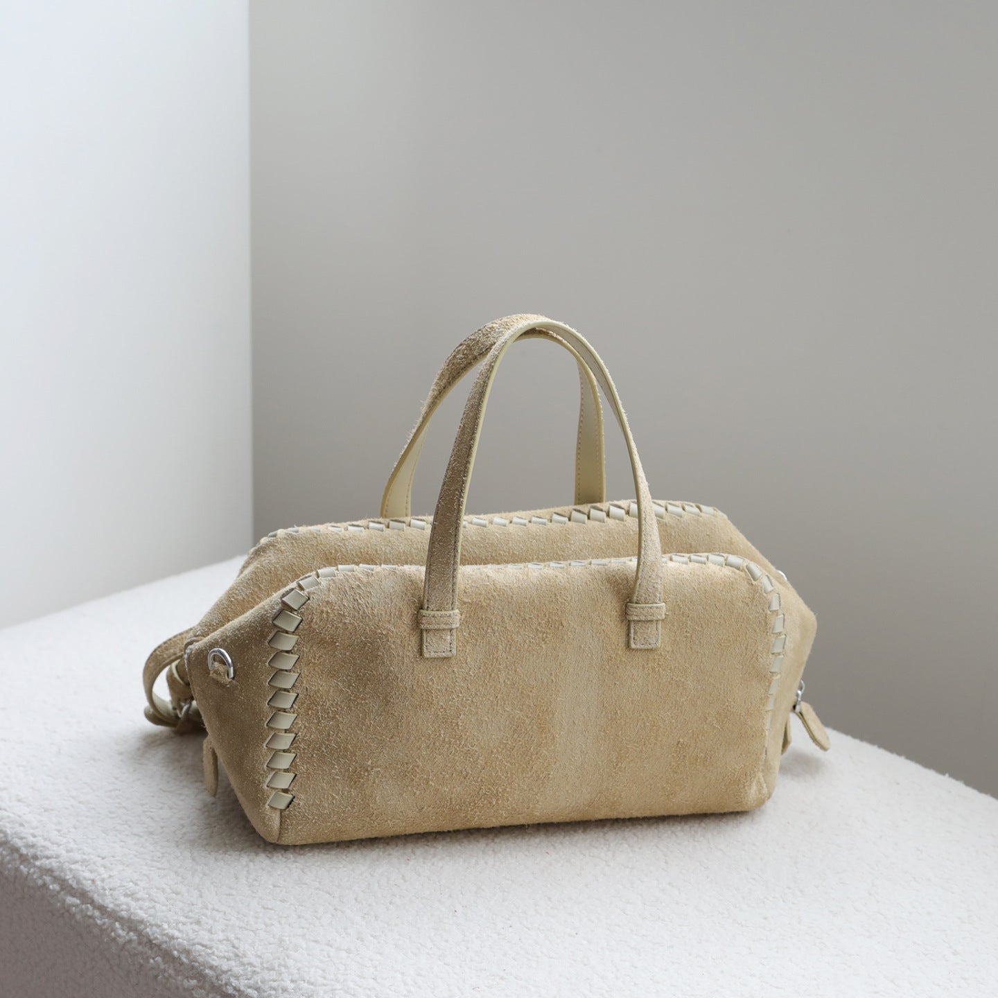 Women's Retro Frosted Cowhide Woven Large Capacity Portable Women's Leather Bag