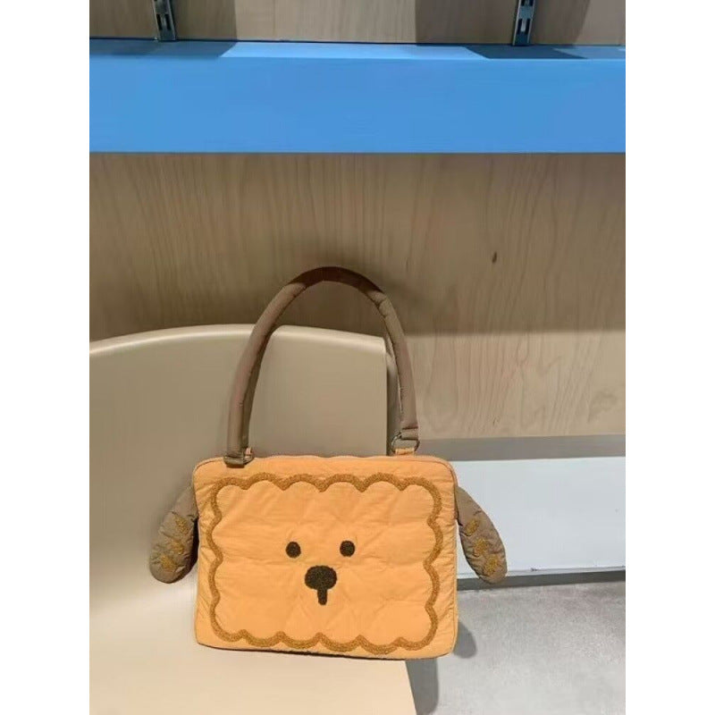 Caramel Biscuit Puppy Computer Versatile Commuter Finished Women's Handbag