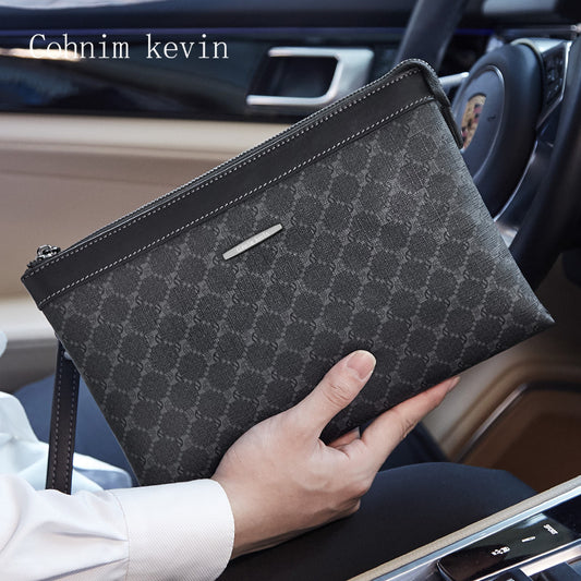 New Men's Leather Business Large Capacity Handbags