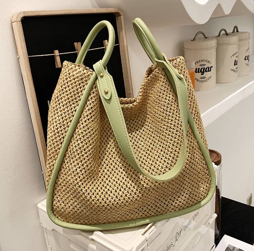 Women's Straw Woven Large Capacity Fashion Advanced Women's Shoulder Bag