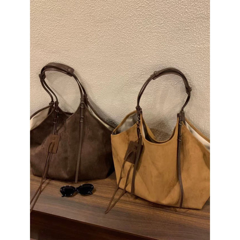 Women's Suede Large Capacity Daily Brown Women's Shoulder Bag